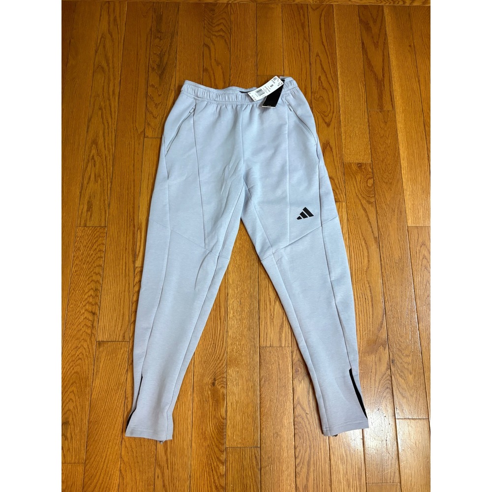 Adidas Men D4T Knit Training Pant Halo Silver JX1838 Tapered Jogger Small NWT